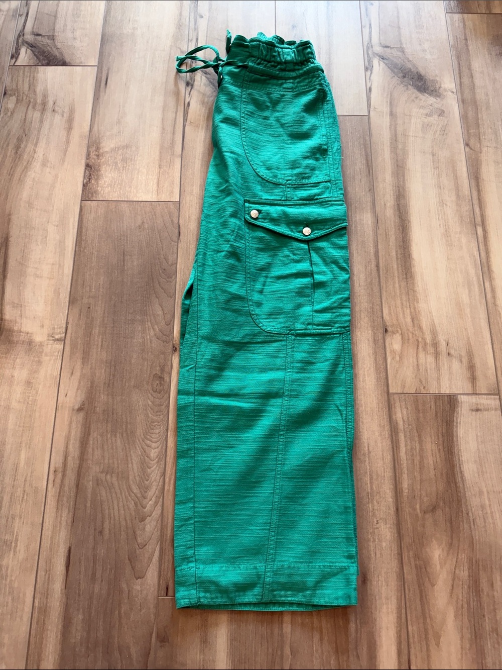 NEW Free People We The Free Park Ave Pull-On Utility Pants. Golf Green. Size M. - Picture 9 of 12